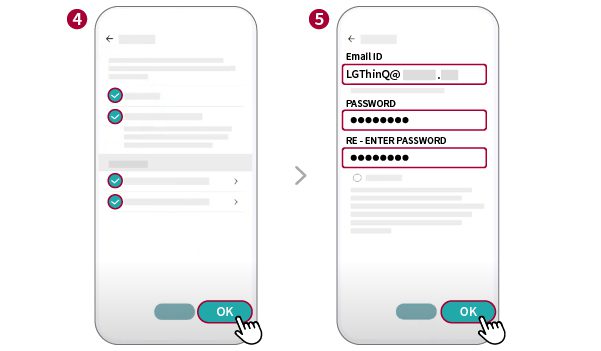 Nhập (email) và mật khẩu để tạo tài khoản.