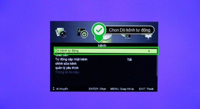 Các bước để tiến hành dò kênh trên tivi Asanzo thường