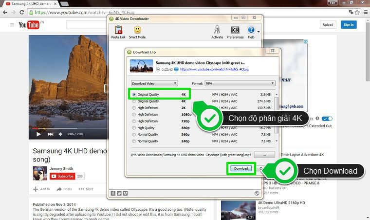 tải video 4K từ YouTube