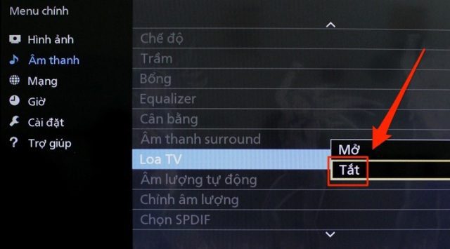 2. Các thiết lập trên tivi và cách kết nối xuất âm thanh thông qua cổng Optical