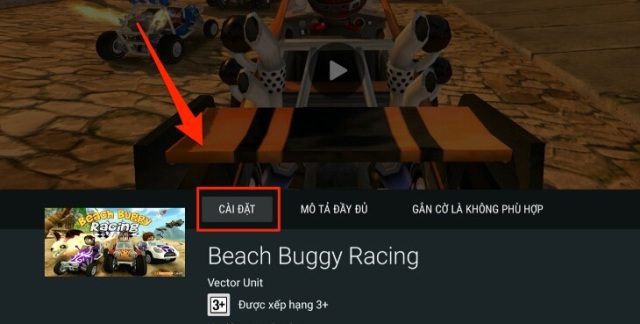 Nhấn cài đặt để tải game về tivi