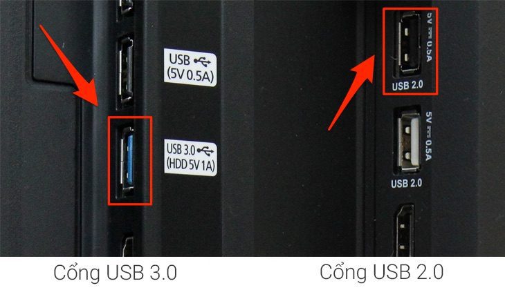 2. Cổng USB 2.0 và cổng USB 3.0 có điểm gì khác nhau?