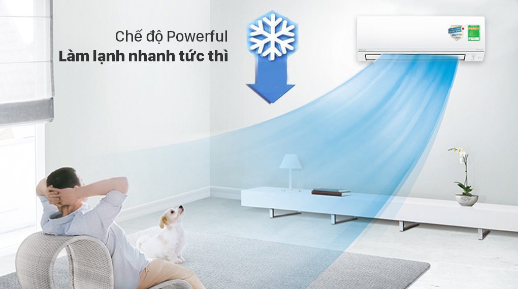 Điều hòa Daikin 2 chiều 9000BTU có hiệu suất làm lạnh nhanh