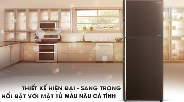 Thiết kế màu nâu sang trọng, phù hợp với không gian bếp