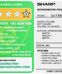 Tủ lạnh Sharp SJ-FX640V-SL - hình số 3