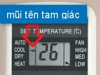 mũi tên tam giác trên remote máy lạnh midea