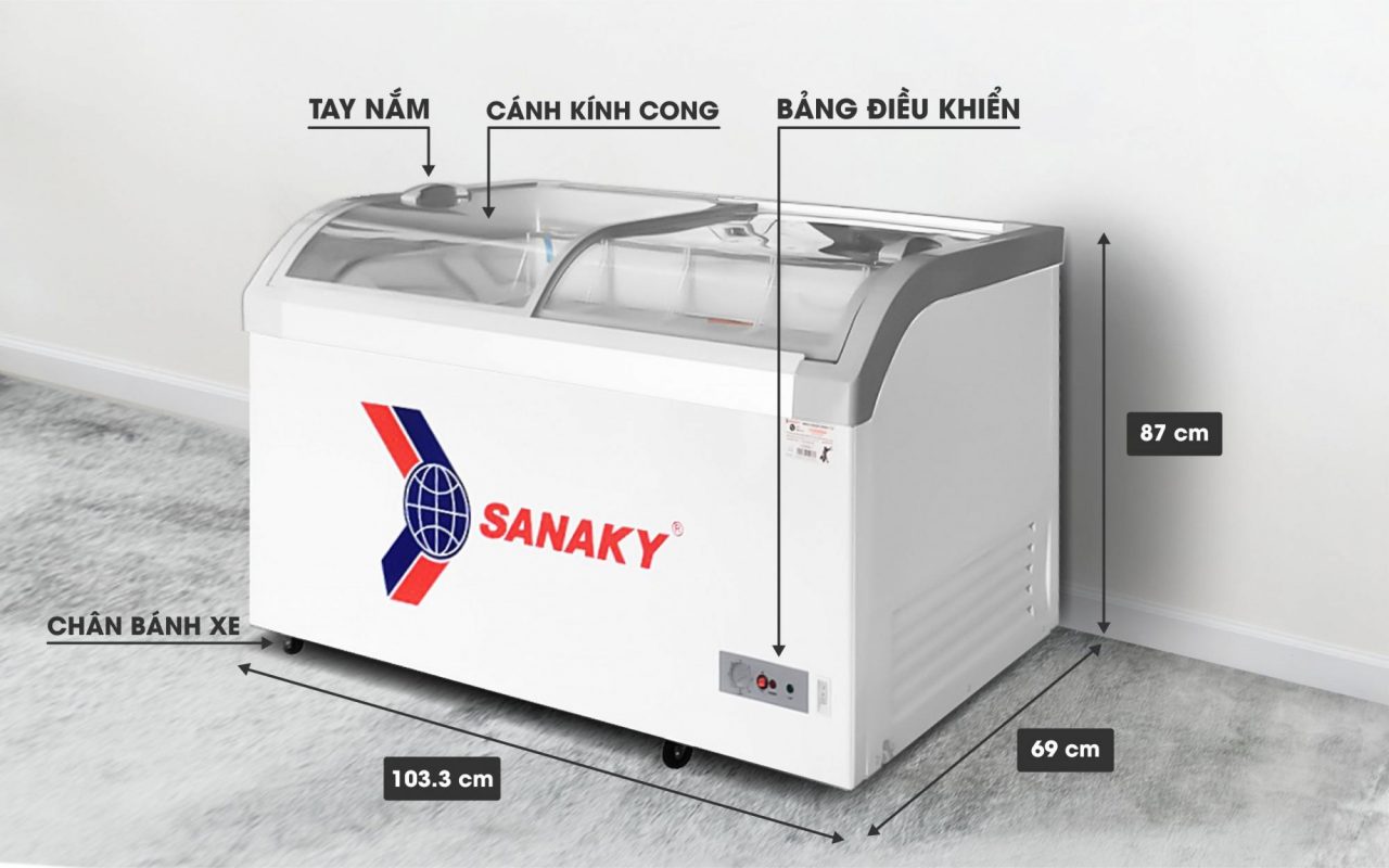 Tủ kem Sanaky VH-382KB - Top 5 tủ đông mặt kính cỡ nhỏ