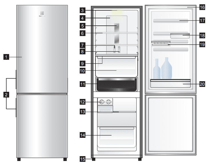 Các Bộ Phận Tủ Lạnh Electrolux 2 ngăn