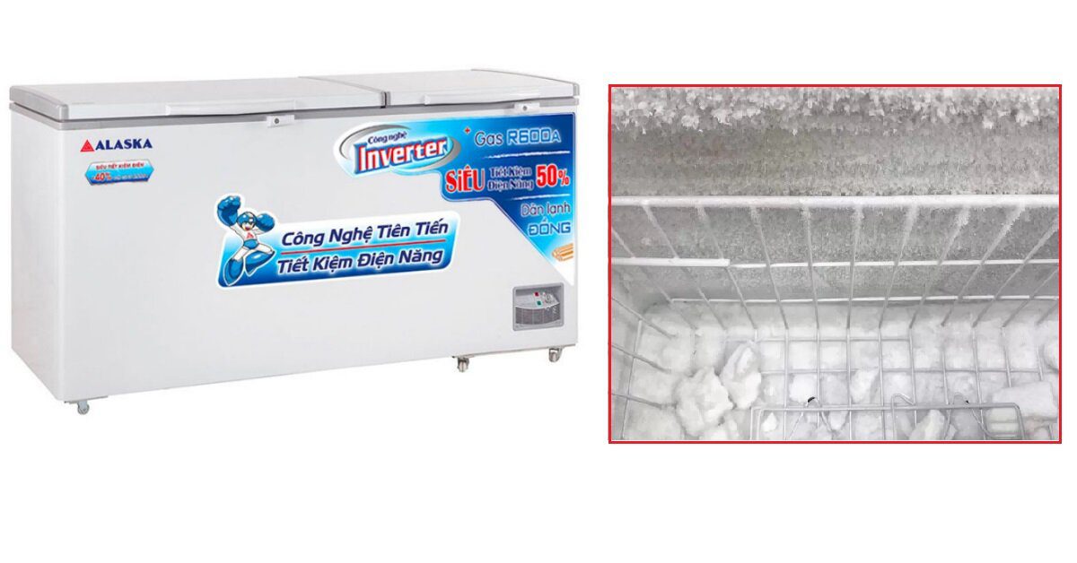 tủ đông alaska bị đóng tuyết