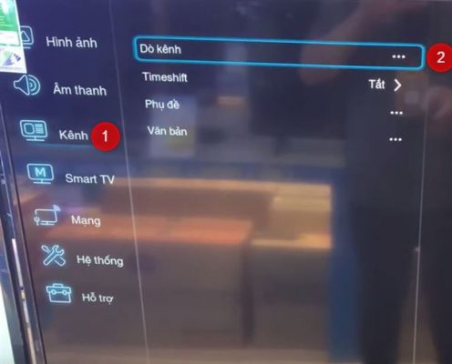dò kênh tự động tivi ffalcon - bước 1
