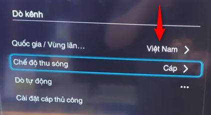 dò kênh tự động tivi ffalcon - bước 2