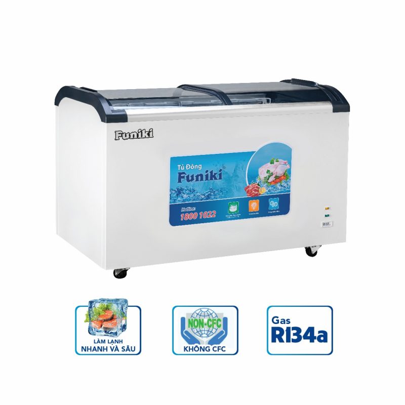 Tủ kem Funiki HCF 500S1PĐG.N - - Top 5 tủ đông mặt kính cỡ nhỏ
