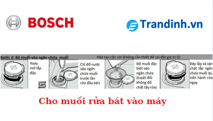 Cho muối rửa bát vào máy