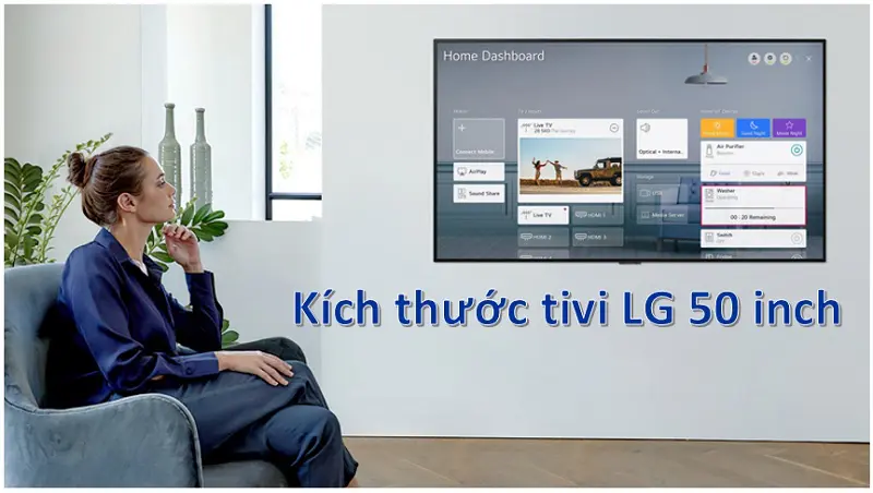 Kích thước tivi LG 50 inch