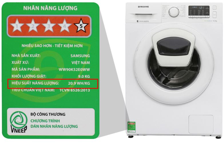 máy giặt Samsung tốn điện