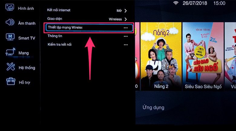 cách kết nối internet cho tivi ffalcon qua wifi - bước 4