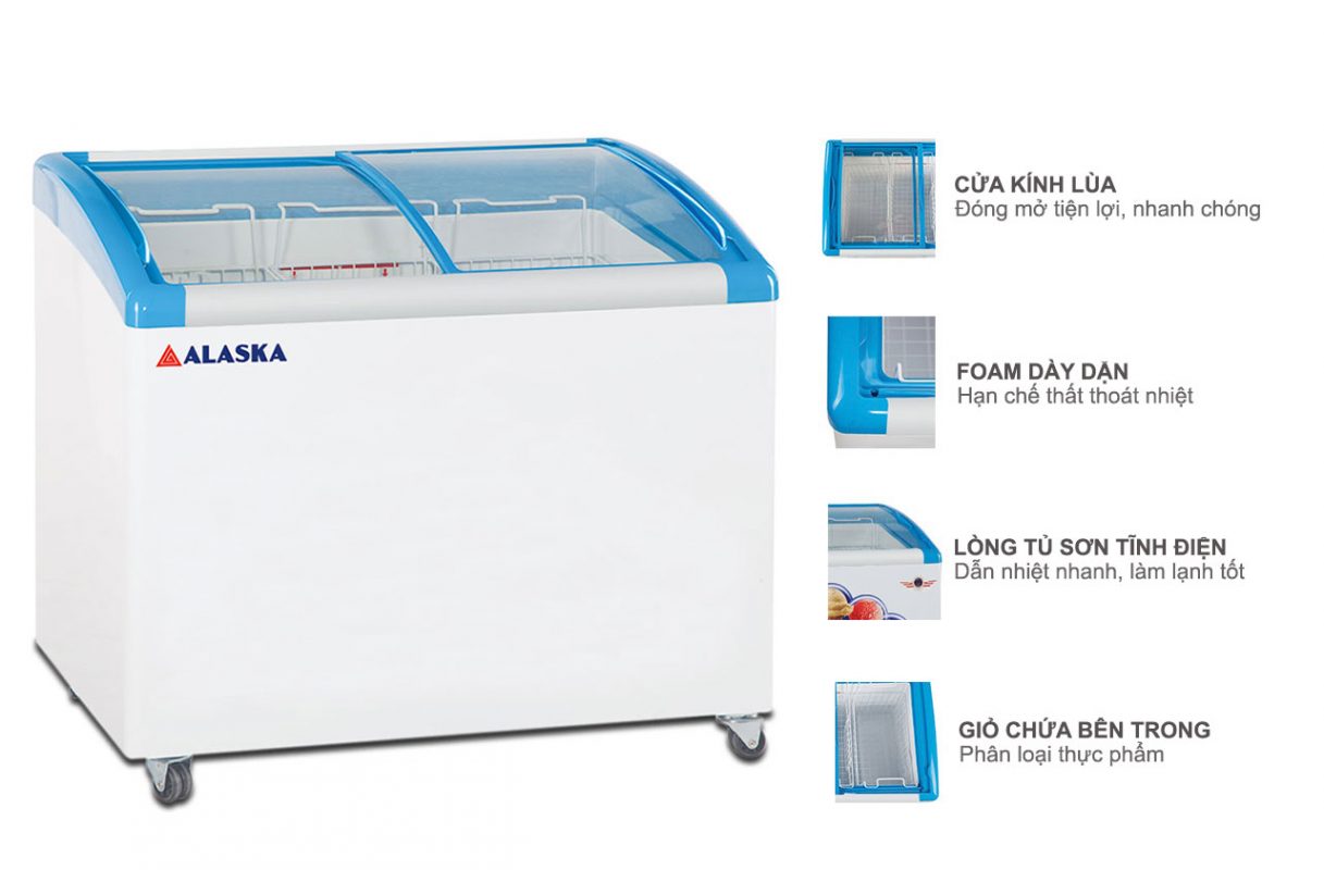 Tủ kem Alaska SC-500Y - Top 5 tủ đông mặt kính cỡ nhỏ