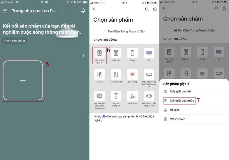 đăng ký và chọn model máy giặt đang dùng