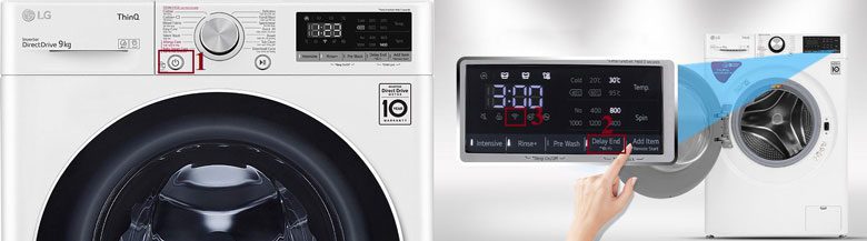 bật máy giặt LG khi kết nối với điện thoại