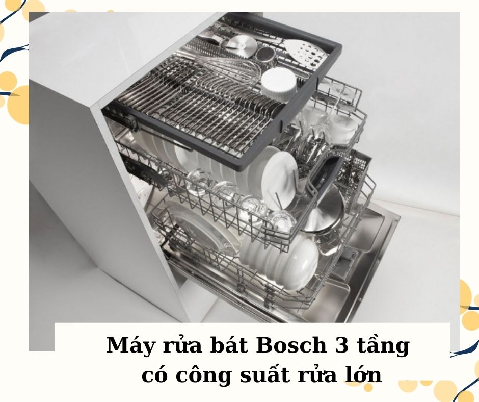 2. Điểm mạnh của máy rửa bát Bosch 3 tầng là gì?