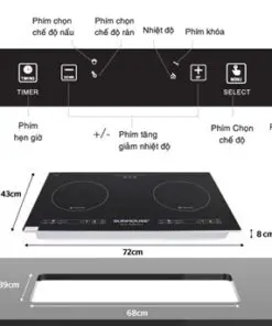 Bếp đôi điện từ Sunhouse SHB9108-S - hình số 2