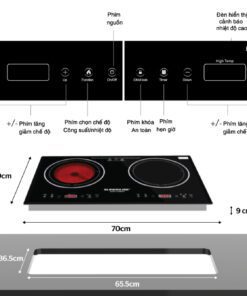 Bếp đôi Sunhouse SHB8609 điện từ hồng ngoại - hình số 3