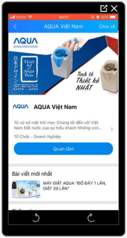 OA Zalo của Aqua