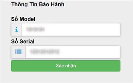 nhập thông tin sản phẩm để kiểm tra thông tin bảo hành của sản phẩm điều hòa Alaska