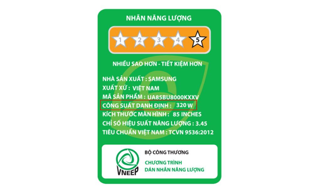 Hướng dẫn xem công suất tivi Samsung 85 inch