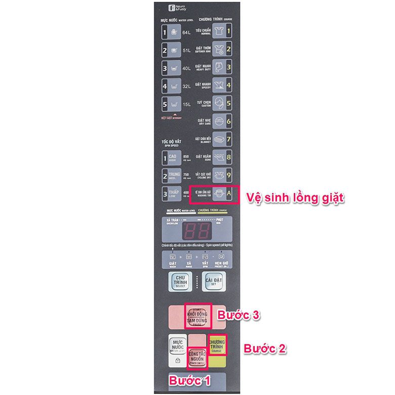 cài đặt vệ sinh lồng giặt máy aqua cửa trên