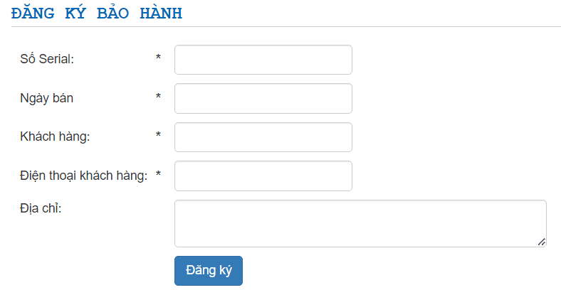 Bước 3: Điền đầy đủ thông tin theo yêu cầu và nhấn đăng ký.