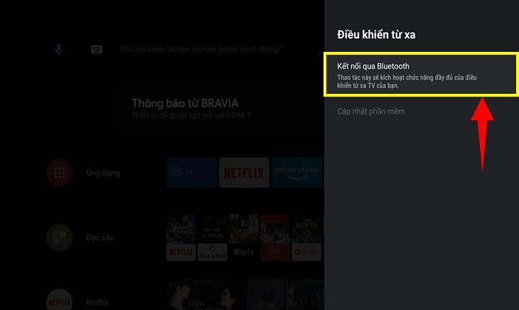 Chọn mục Kết nối qua Bluetooth Chọn mục Kết nối qua Bluetooth