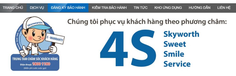 Bước 2: Chọn mục Đăng ký bảo hành