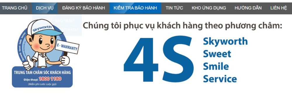 Bước 2: Chọn mục Kiểm tra bảo hành