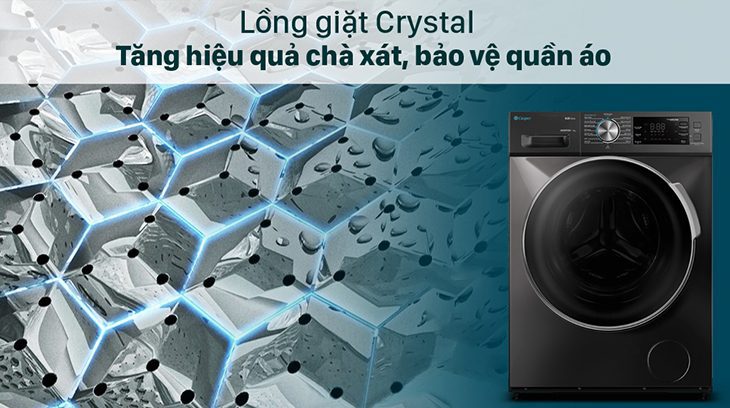 Máy giặt Casper Inverter 9.5 kg WF-95I140BGB được trang bị lồng giặt Crystal 