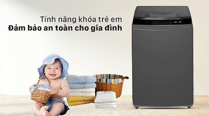 Máy giặt Casper 8.5 kg WT-85N68BGA được trang bị tính năng khóa trẻ em
