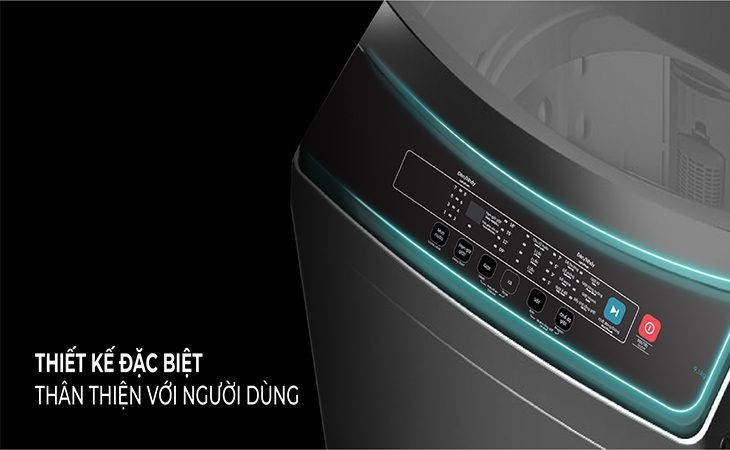 Máy giặt Casper thiết kế hiện đại với tông màu ghi xám sang trọng