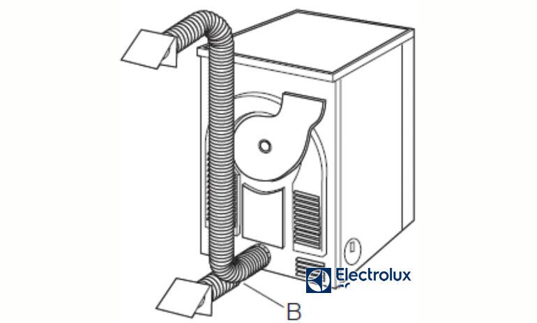 máy sấy quần áo thông hơi electrolux