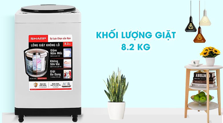 Máy giặt Sharp 8.2 kg ES-W82GV-H, giá rẻ, chính hãng