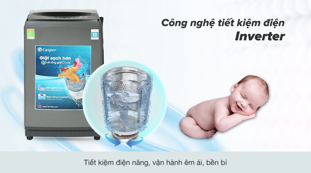 Dòng máy giặt cửa trên Casper - Công nghệ Inverter