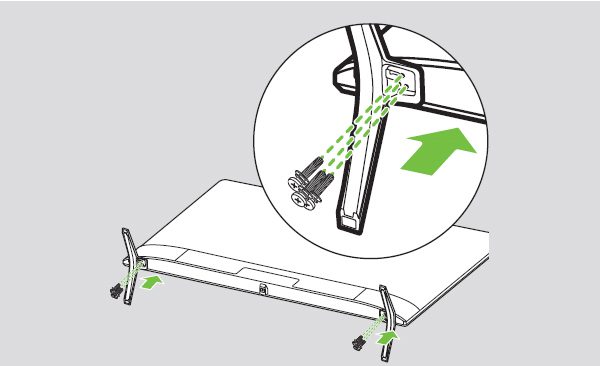 Chèn các ốc vít đi kèm vào các rãnh