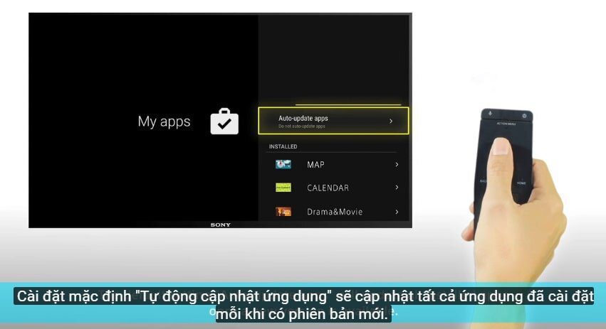 Chọn mục Tự động cập nhật