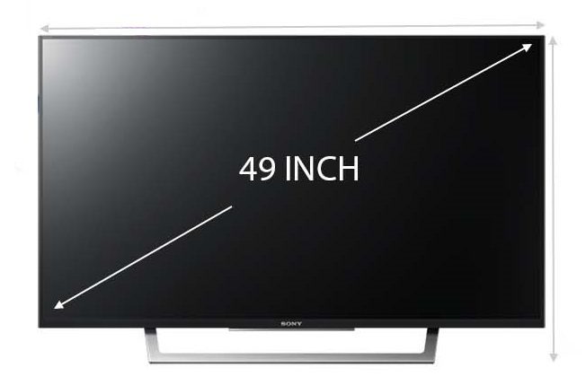 49 inch là kích thước đường chéo màn hình tv 49in