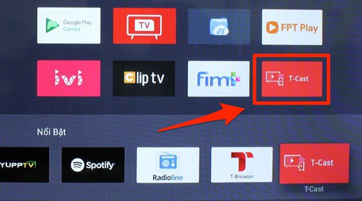 Cài đặt ứng dụng T-cast 