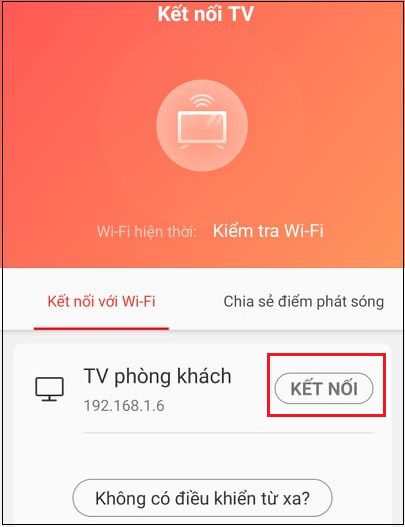 Mở ứng dụng T-cast MagiConnect TCL rồi chọn tivi kết nối