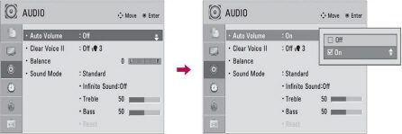 Setting → Audio → Auto Volume