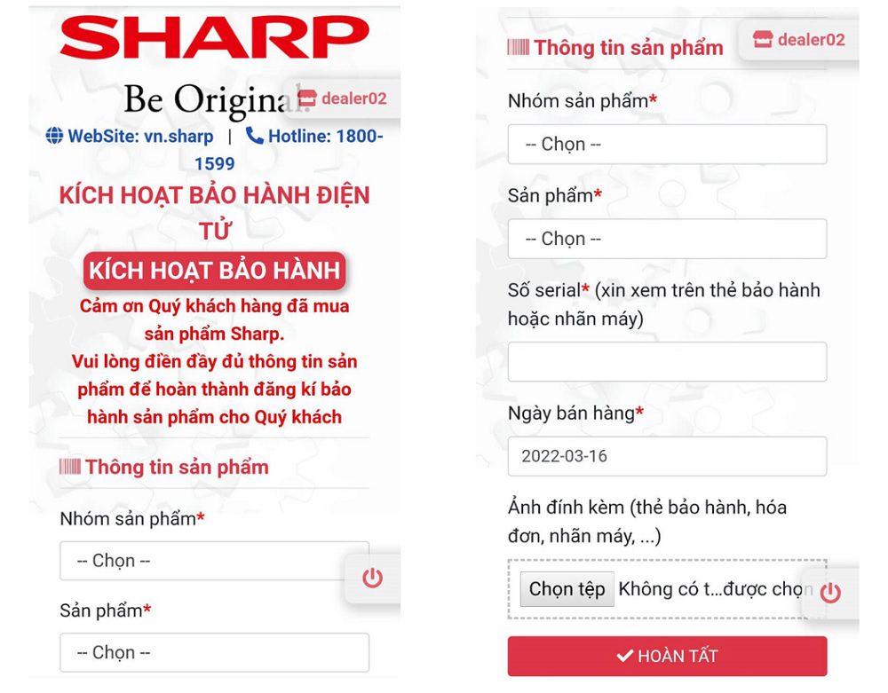 Kích hoạt bảo hành điện tử đối với đại lý