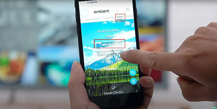 Chọn mục Tranh > chọn View on TV