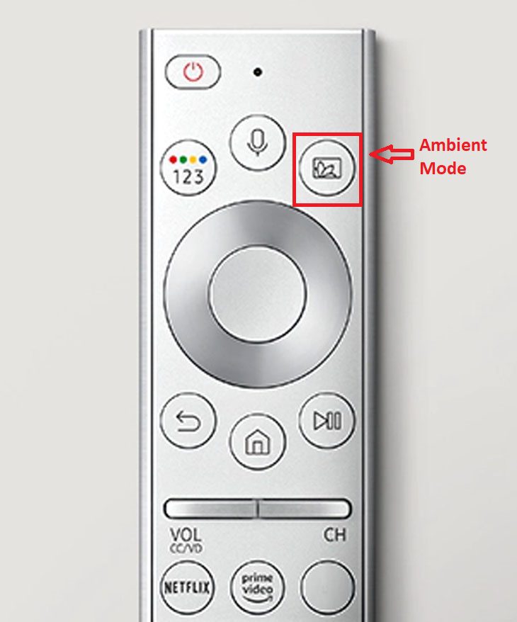 Nhấn nút biểu tượng Ambient Mode trên remote