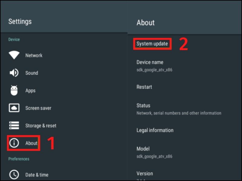 Chọn About (Thông tin) > Chọn System software update (Cập nhật phần mềm hệ thống). Chọn About (Thông tin) > Chọn System software update (Cập nhật phần mềm hệ thống).
